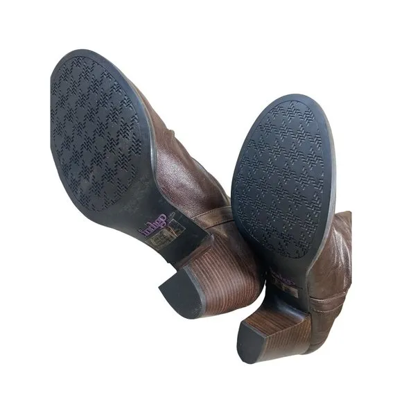 Indigo by Clarks Brown Leather Heel Ankle Boot Bootie Women's 10 M Slouch