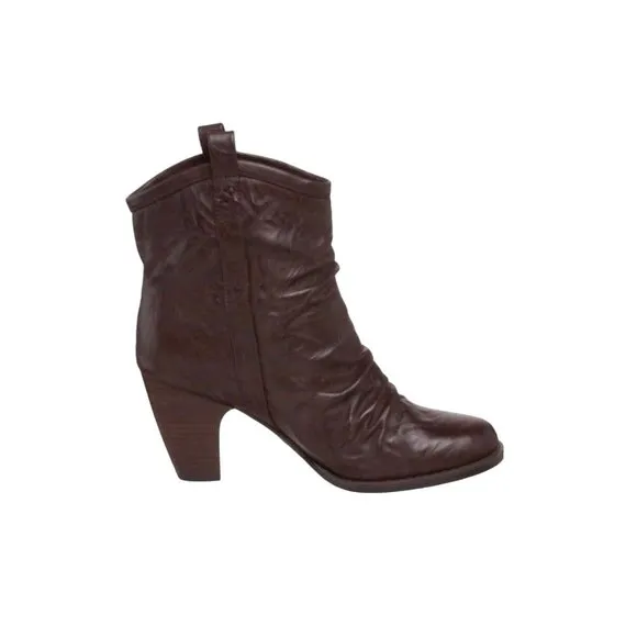 Indigo by Clarks Brown Leather Heel Ankle Boot Bootie Women's 10 M Slouch