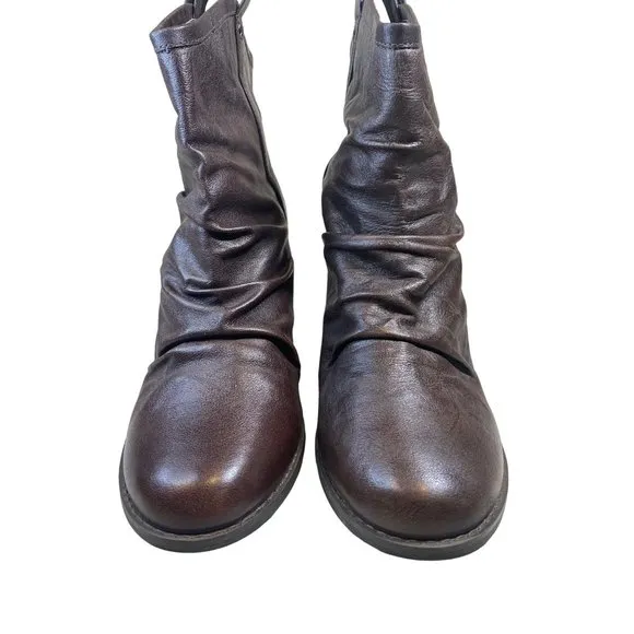 Indigo by Clarks Brown Leather Heel Ankle Boot Bootie Women's 10 M Slouch