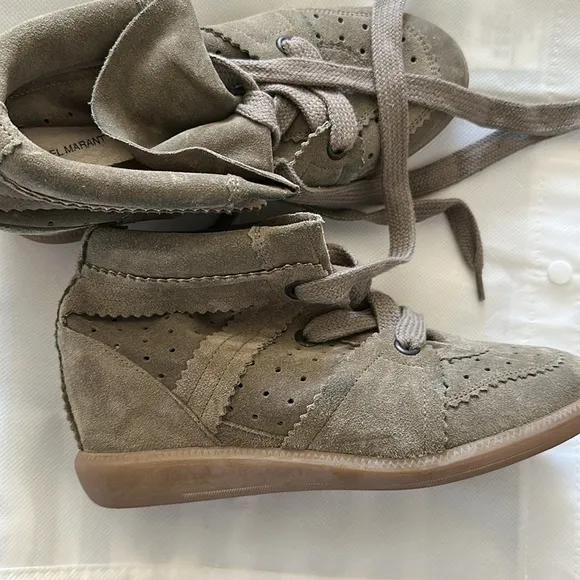 Isabel Marat Olive Suede Lace-Up Shoes