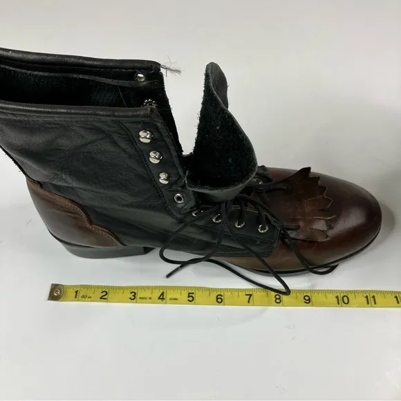 J. Chisholm | Vintage Kilte Western Brown/Black Leather Boots 10 SEE DESCRIPTION