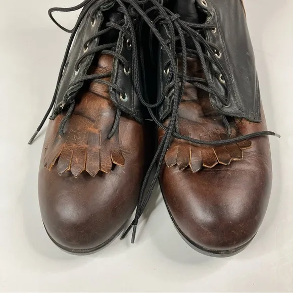J. Chisholm | Vintage Kilte Western Brown/Black Leather Boots 10 SEE DESCRIPTION