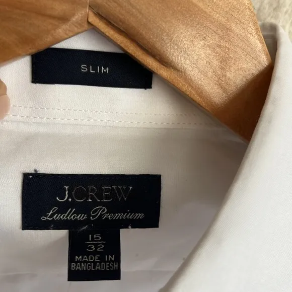 J Crew Ludlow Premium fine cotton dress shirt Mens 15 32 White