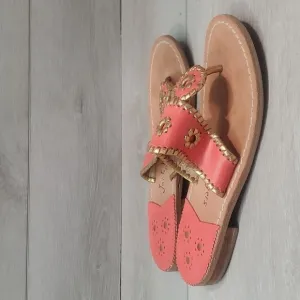 Jack Roger's Womens Hobo Boho Sandals T strap Sandals Flats shoes sz 7M