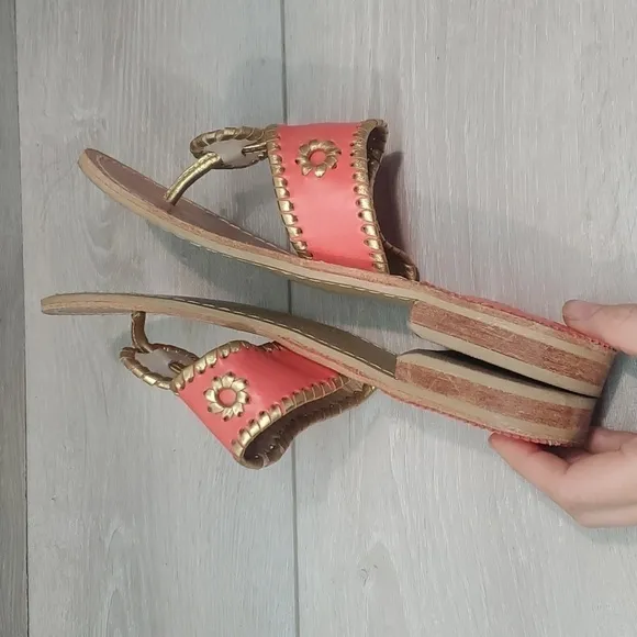 Jack Roger's Womens Hobo Boho Sandals T strap Sandals Flats shoes sz 7M