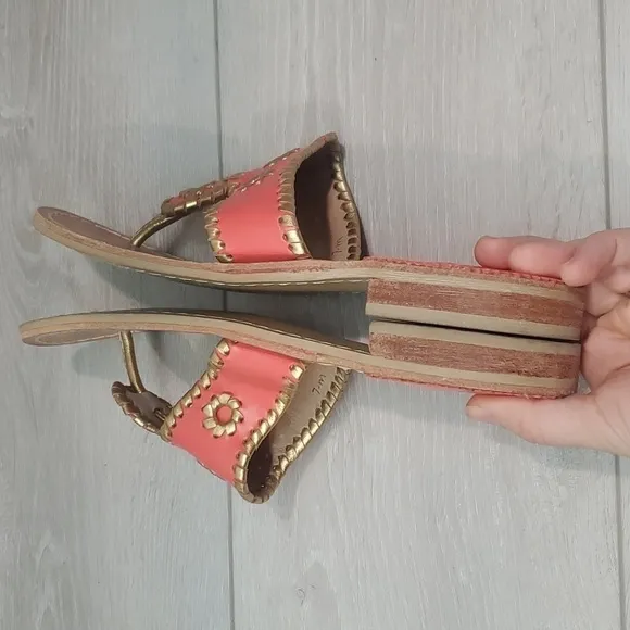 Jack Roger's Womens Hobo Boho Sandals T strap Sandals Flats shoes sz 7M