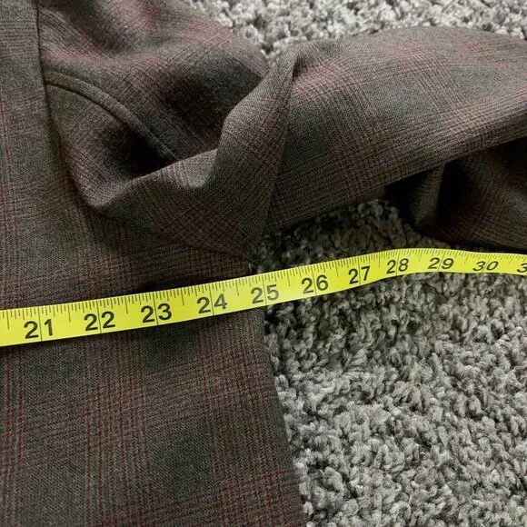Jack Spade Warren Street Wool Car Coat Mens Size XL Brown Burgundy Plaid Jacket