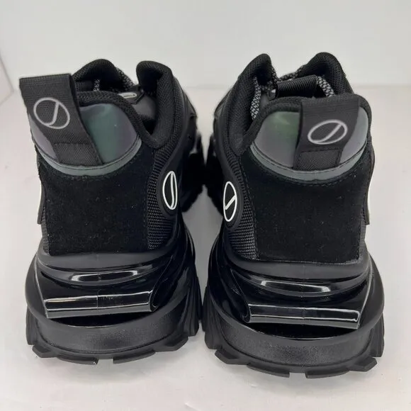 Javi Mens Black Low Top Mesh Surface Chunky Lace Up Size 9 Basketball Shoes