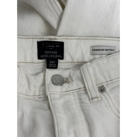 J.CREW Premium Edition Vintage Wide-Leg Jean 25T Button All Day Stretch NWT B20