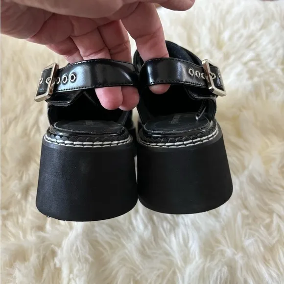 Jeffrey Campbell Book Slingback Platform Derby Shoes Size 6 Black