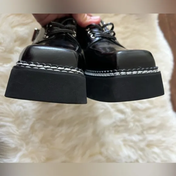 Jeffrey Campbell Book Slingback Platform Derby Shoes Size 6 Black