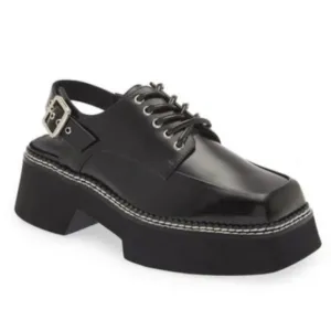 Jeffrey Campbell Book Slingback Platform Derby Shoes Size 6 Black