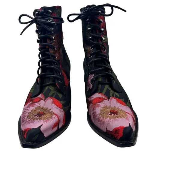 Jeffrey Campbell Free People Elmcroft Brocade Floral Western Boots Women's 9