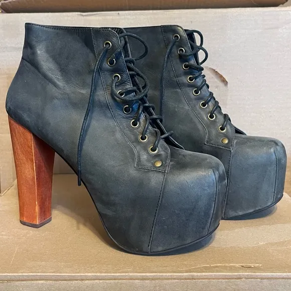 Jeffrey Campbell Free People Lita Platform Ankle Boots sz 8.5