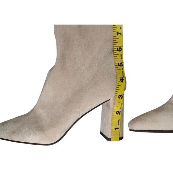 Jeffrey Campbell Shoes Womens 6 Boot Tall Fashion Block Heel Over The Knee Beige