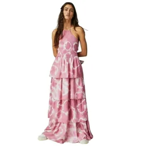 Jens Pirate Booty Free People Boho Tie Dye Halter Smocked Maxi Dress Size Small