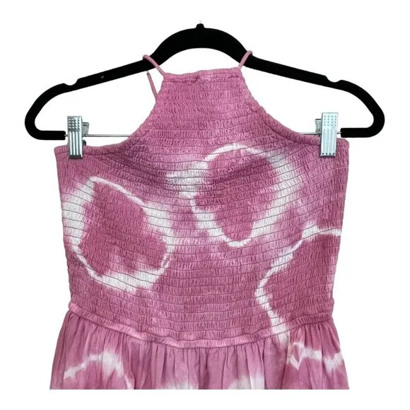 Jens Pirate Booty Free People Boho Tie Dye Halter Smocked Maxi Dress Size Small