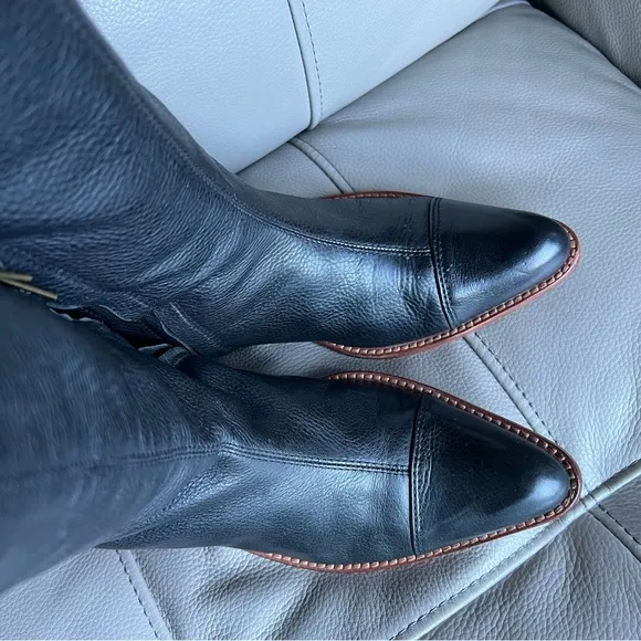 Jim Barnier Handmade Leather Lace Up Boots Sz 6 Victorian Gipsy Boho Rodeo Gray