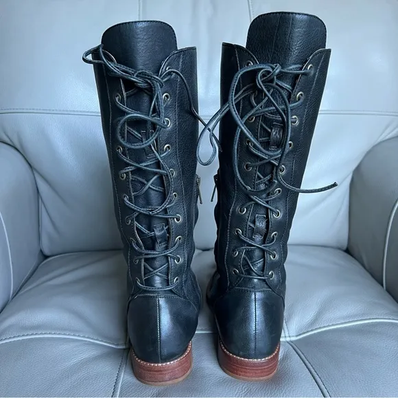 Jim Barnier Handmade Leather Lace Up Boots Sz 6 Victorian Gipsy Boho Rodeo Gray