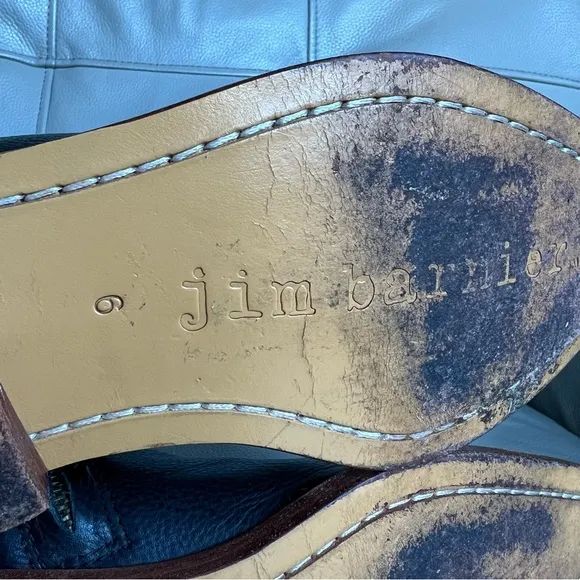 Jim Barnier Handmade Leather Lace Up Boots Sz 6 Victorian Gipsy Boho Rodeo Gray