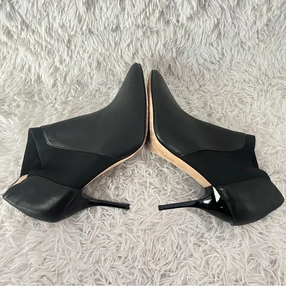 Jimmy Choo Black Genuine Leather Chelsea Boots Skinny Heel 8.5