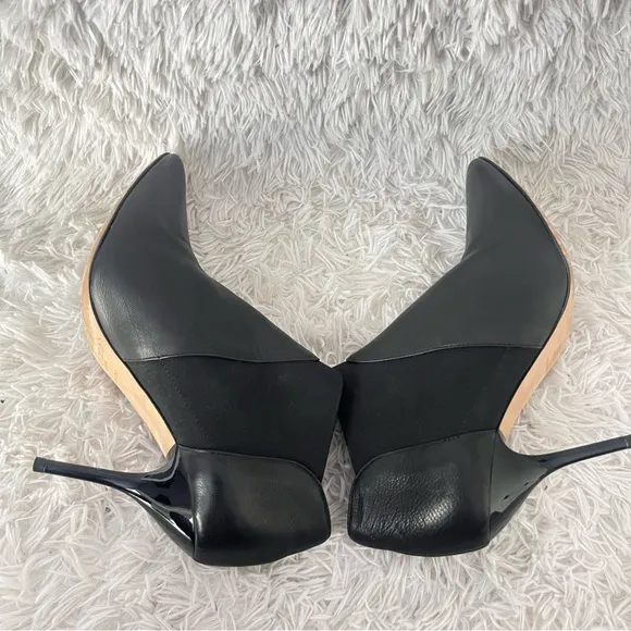Jimmy Choo Black Genuine Leather Chelsea Boots Skinny Heel 8.5