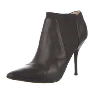 Jimmy Choo Black Genuine Leather Chelsea Boots Skinny Heel 8.5