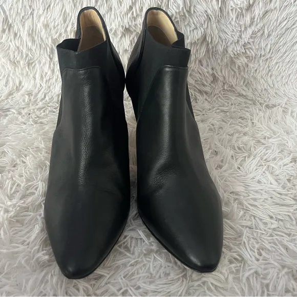 Jimmy Choo Black Genuine Leather Chelsea Boots Skinny Heel 8.5