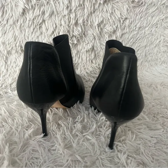 Jimmy Choo Black Genuine Leather Chelsea Boots Skinny Heel 8.5