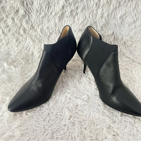 Jimmy Choo Black Genuine Leather Chelsea Boots Skinny Heel 8.5