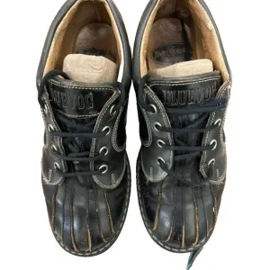 John Fluevog Vintage Angel Swirl shoes boot leather  - size 6 Black Gray brown