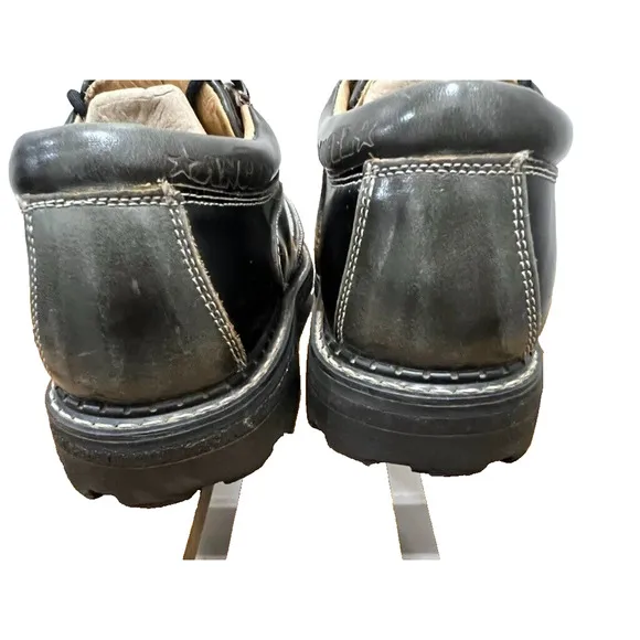 John Fluevog Vintage Angel Swirl shoes boot leather  - size 6 Black Gray brown