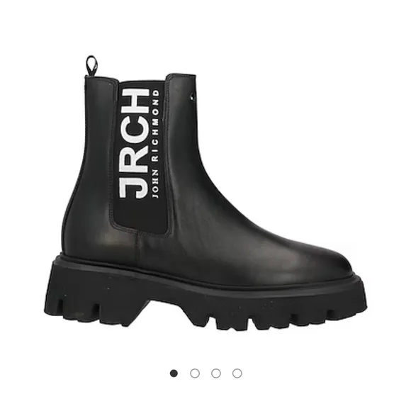 John Richmond Black Chunky Chelsea Boots