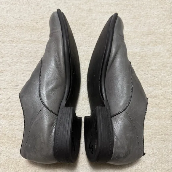 John Varvatos Double Monk Cap Toe Leather Dress Shoes Gray Men's US 10