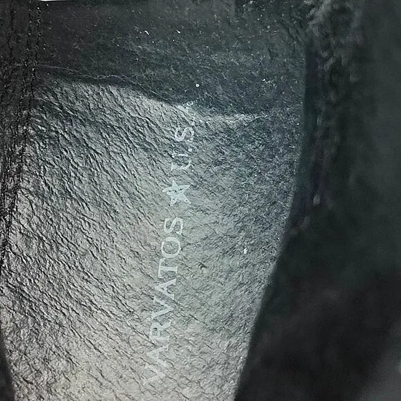 John Varvatos USA Black Leather Zip Up Biker Boots