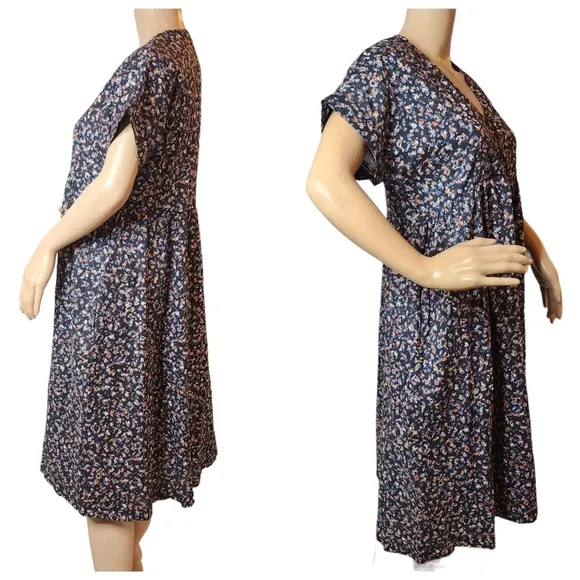 Johnny Was Calme Cotton V Neck baby doll dress with pockets. Women's Size XS