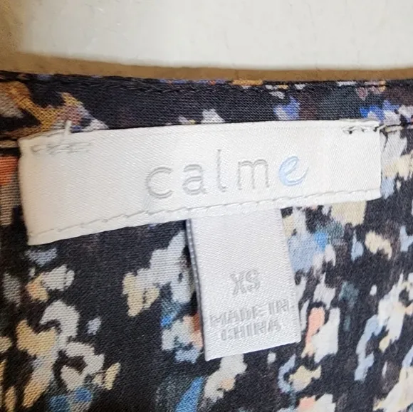 Johnny Was Calme Cotton V Neck baby doll dress with pockets. Women's Size XS