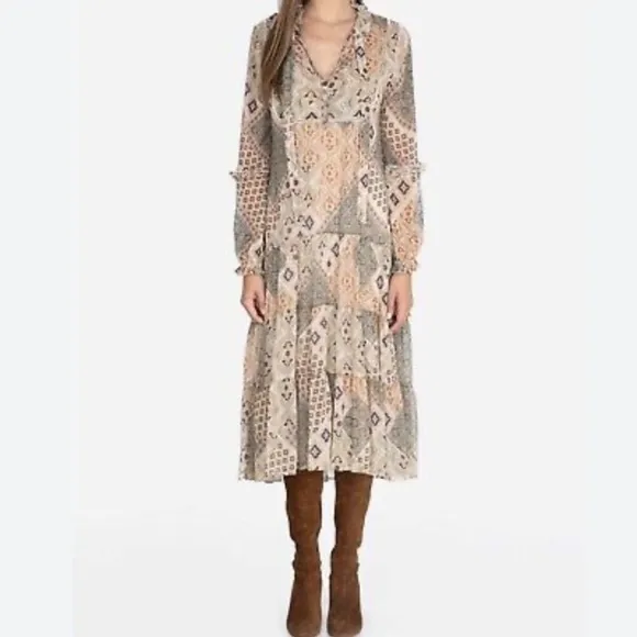 Johnny Was MIDI Tiered Dress