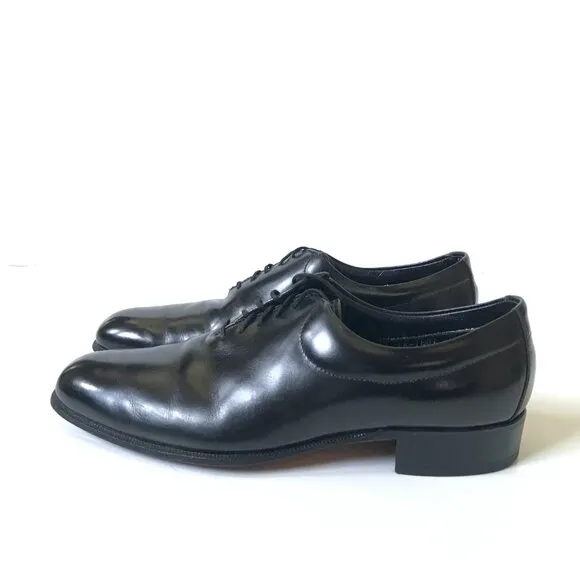 Johnson &amp; Murphy Lace Up Loafers Dress Shoes Mens 7.5 Leather Tux Plain Toe