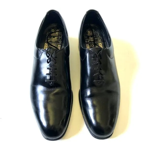 Johnson &amp; Murphy Lace Up Loafers Dress Shoes Mens 7.5 Leather Tux Plain Toe