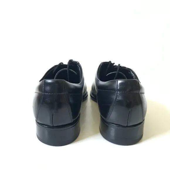Johnson &amp; Murphy Lace Up Loafers Dress Shoes Mens 7.5 Leather Tux Plain Toe