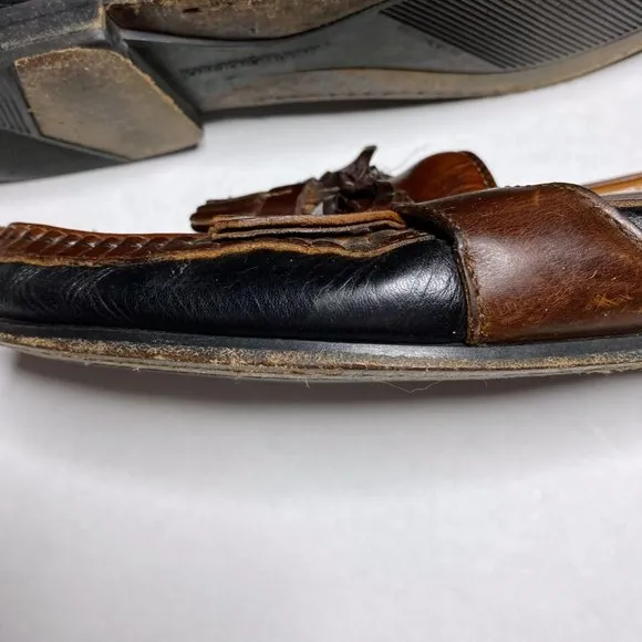 Johnson &amp; Murphy Men's Size 11 M Brown Black Tassel Oxford Dress Shoes Leather