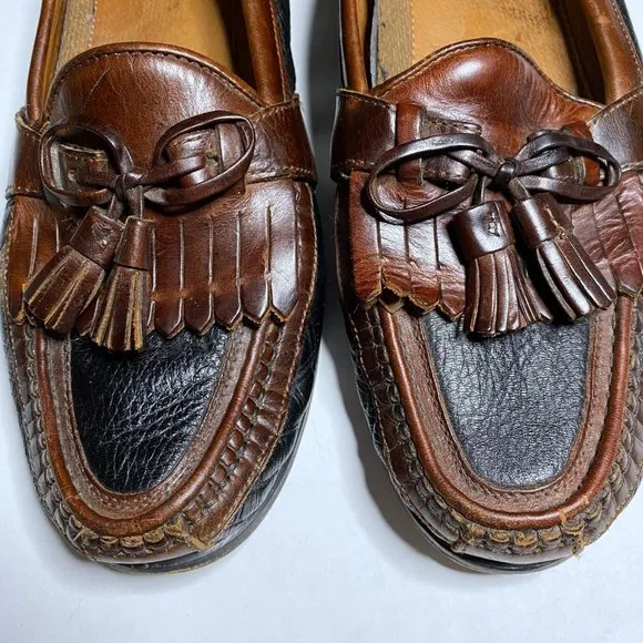 Johnson &amp; Murphy Men's Size 11 M Brown Black Tassel Oxford Dress Shoes Leather