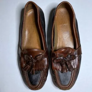 Johnson &amp; Murphy Men's Size 11 M Brown Black Tassel Oxford Dress Shoes Leather