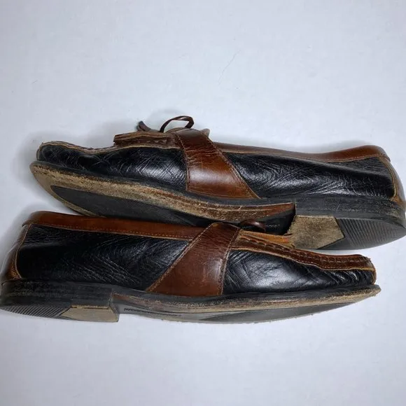 Johnson &amp; Murphy Men's Size 11 M Brown Black Tassel Oxford Dress Shoes Leather