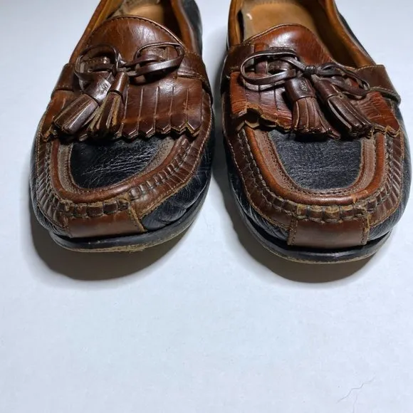Johnson &amp; Murphy Men's Size 11 M Brown Black Tassel Oxford Dress Shoes Leather