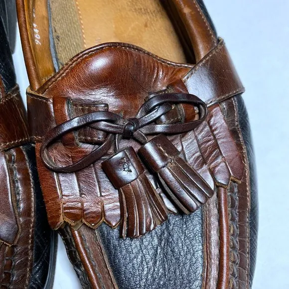 Johnson &amp; Murphy Men's Size 11 M Brown Black Tassel Oxford Dress Shoes Leather