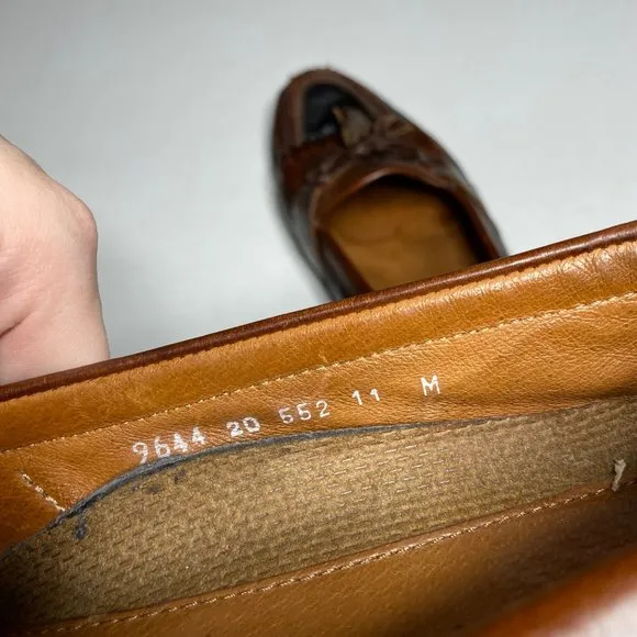 Johnson &amp; Murphy Men's Size 11 M Brown Black Tassel Oxford Dress Shoes Leather