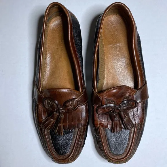 Johnson &amp; Murphy Men's Size 11 M Brown Black Tassel Oxford Dress Shoes Leather