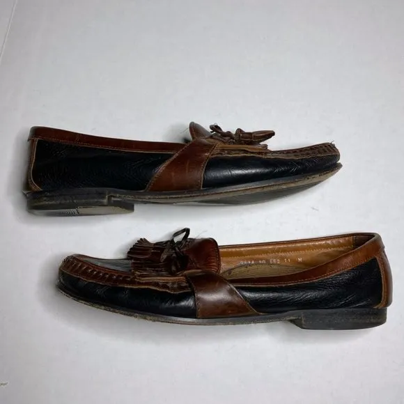 Johnson &amp; Murphy Men's Size 11 M Brown Black Tassel Oxford Dress Shoes Leather